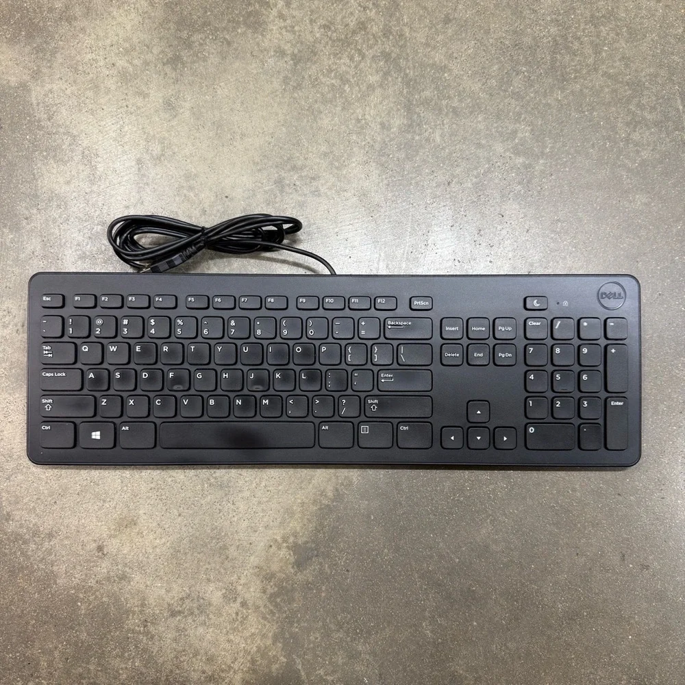 Dell KB113P USB Wired Keyboard Slim Full Size Quiet Keys Windows PC Laptop